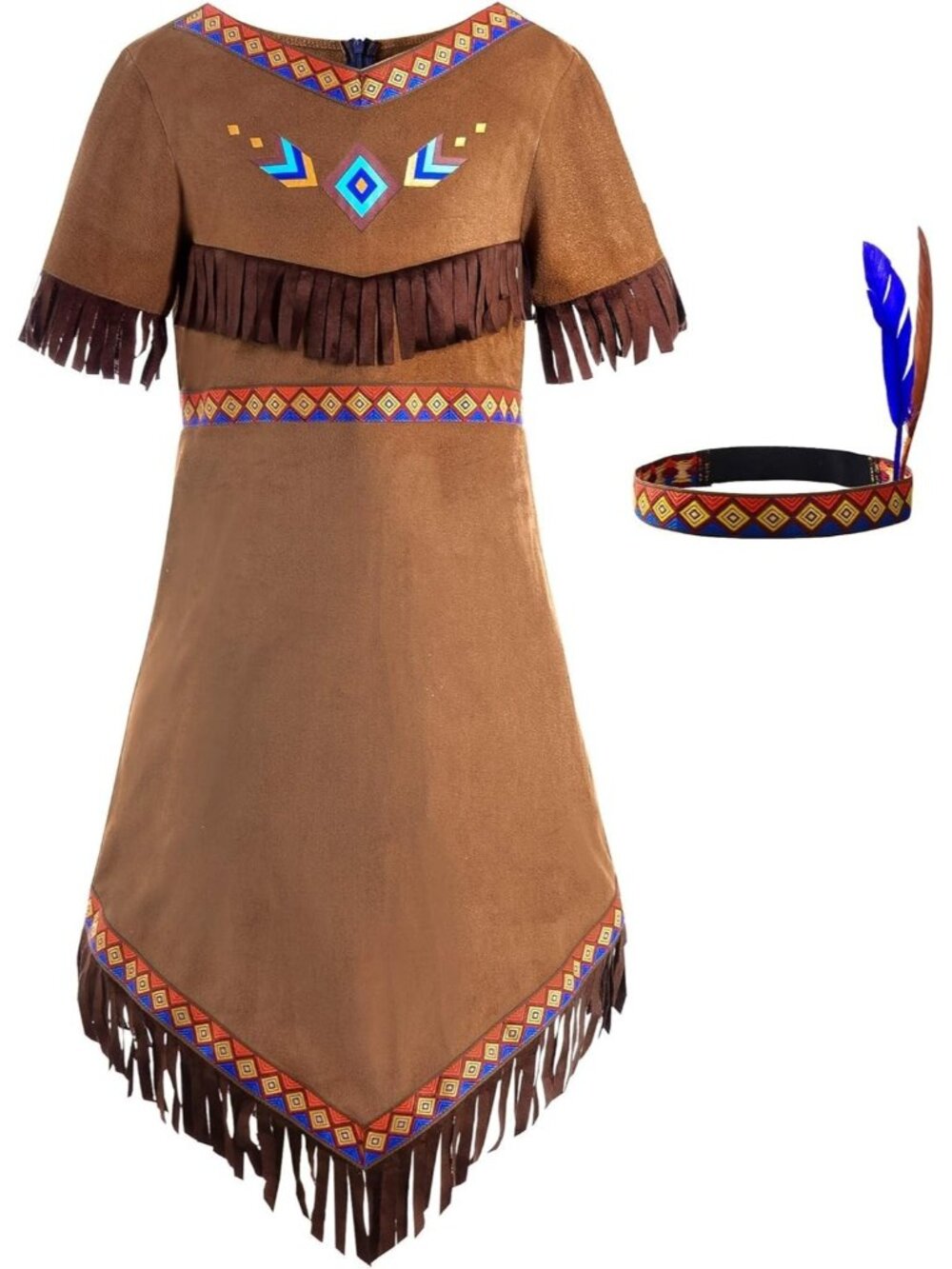 ReliBeauty Girls Native American Costume Kids Dress Up Outfit 10-12Y